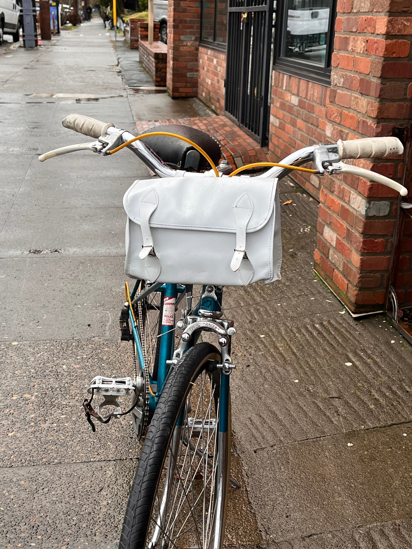 Vintage 1970s White Vinyl Bicycle Saddle Bag - Made in Japan Custom refurbished